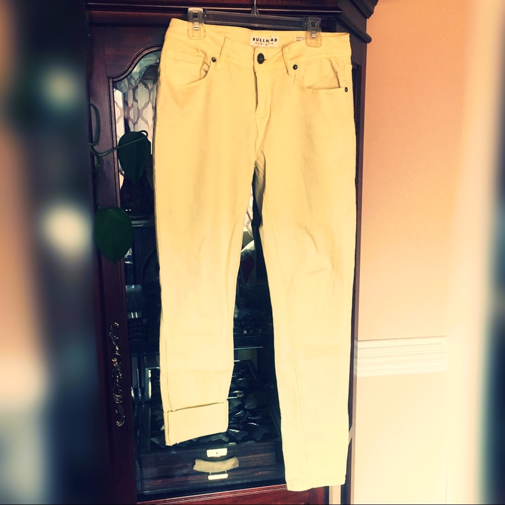 Pacsun Bullhead light yellow skinny jeans